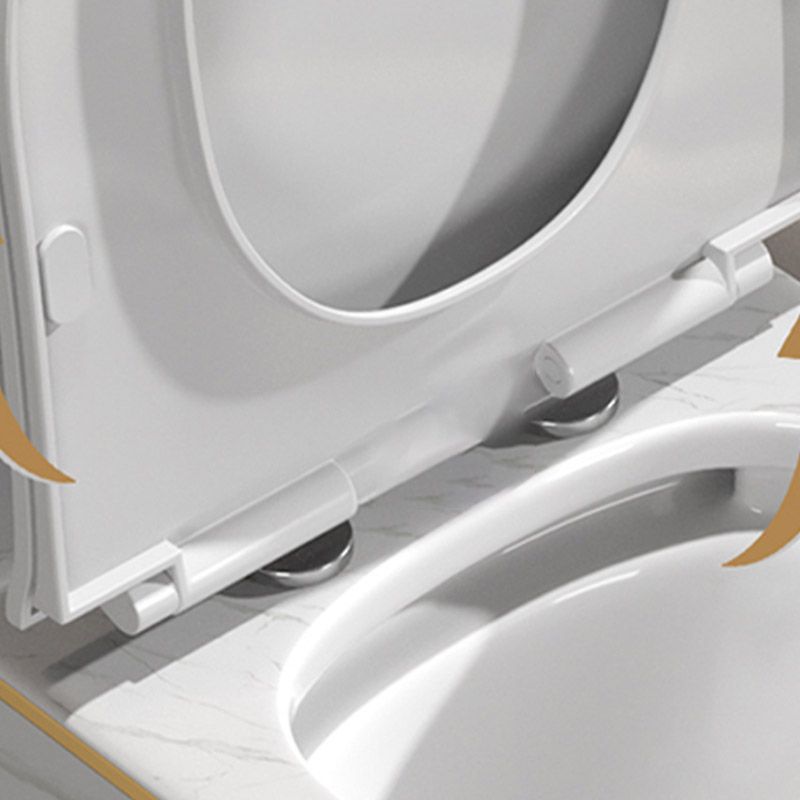 Traditional All-In-One Toilet Bowl Siphon Jet Toilet with Soft-Close Seat for Bathroom