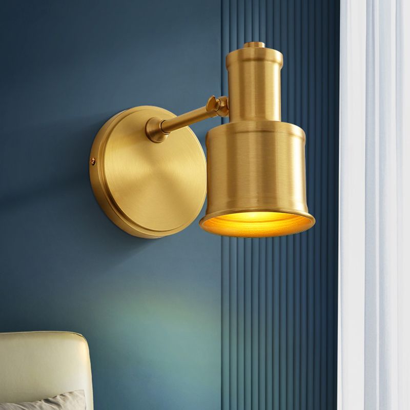Nordic Style Copper Vanity Light Cylinder Shape Vanity Lamp for Shower Room