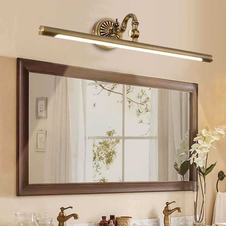 Mid-secolo stile di lusso a parete lineare a parete vanity set di illuminazione da vanità rame per bagno