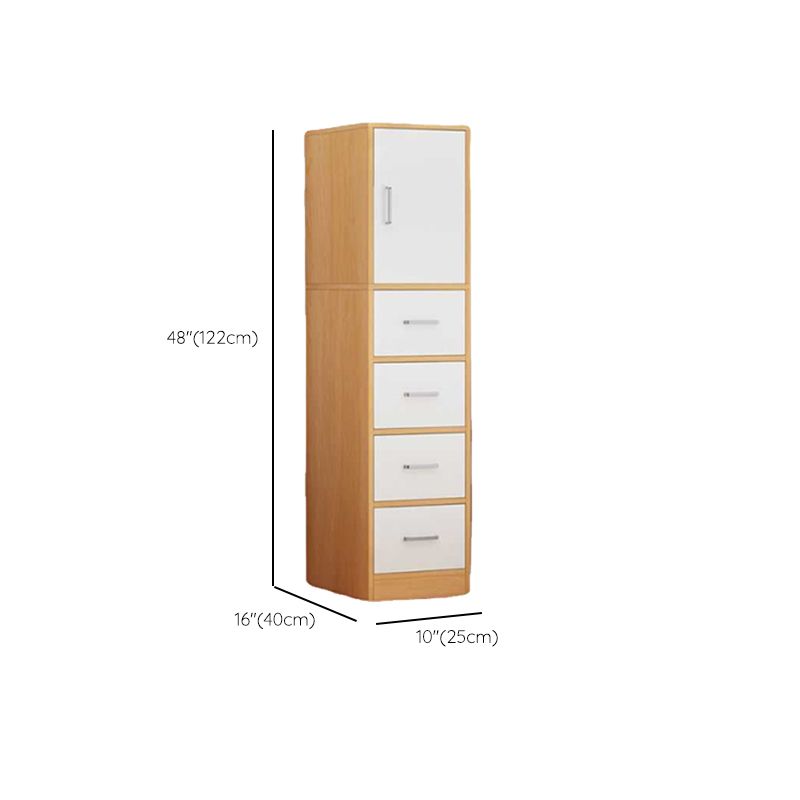 4 Drawers Wood Side Cabinet Contemporary 1 - Door Accent Chest