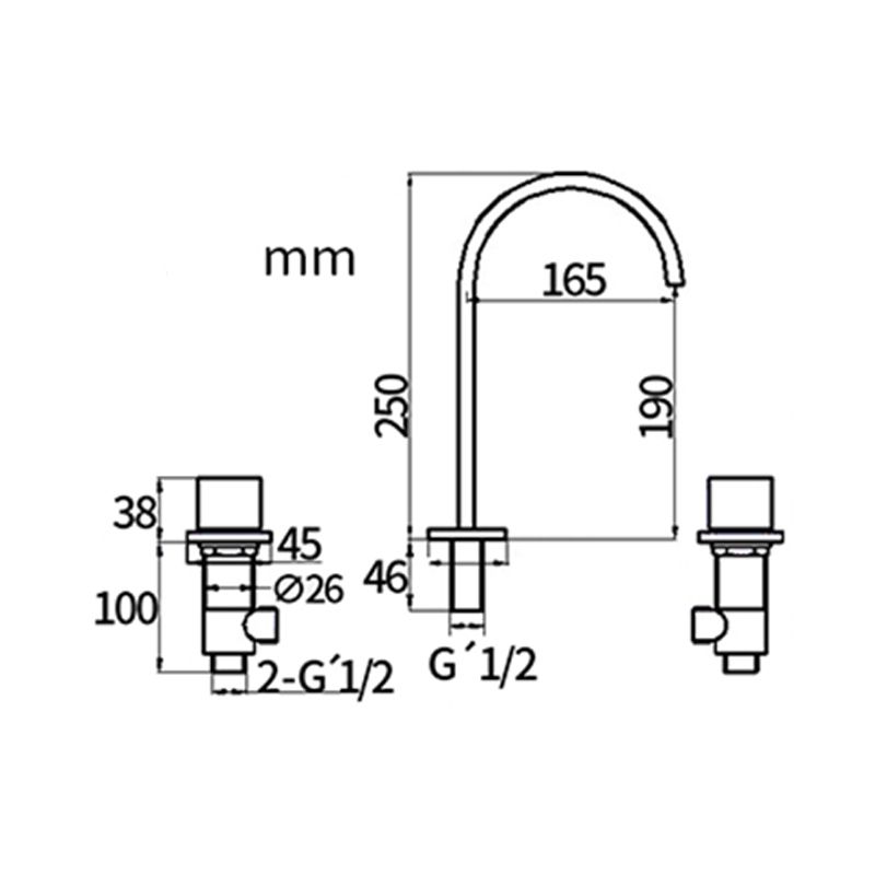 Traditional Style Roman Tub Faucet Copper Deck-Mount Roman Tub Faucet