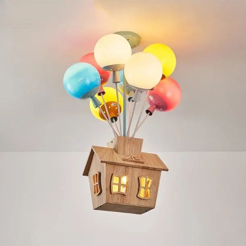 Multi Head Macron Balloon Chandelier Glass Chandelier Lighting Fixtures for Bedroom