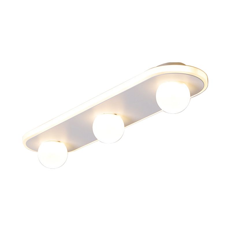 Rechthoekige Acryl Semi Flush Mount Modernist 3/4/6 Licht Wit Led Semi Flush Light Fixture in Wit/Warm Licht