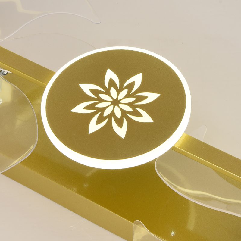 Kinderstil Geometrie Deckenventilator Leuchten Metall 2-Licht-LED-Flush Leuchten in Gold