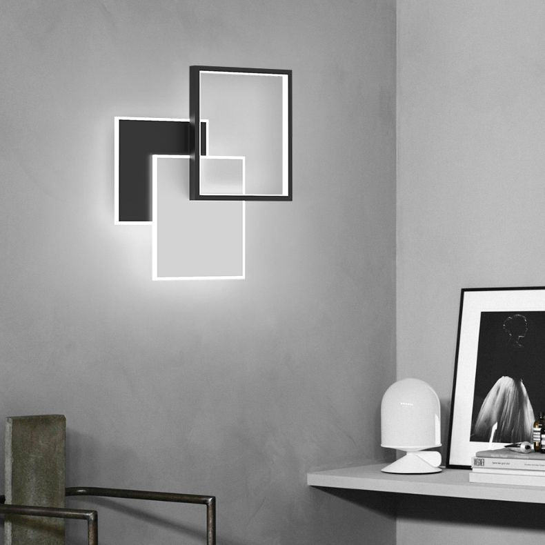 Zwart eigentijdse metalen LED-wand gemonteerd verlichting 1-licht wandkandelaar voor slaapkamer