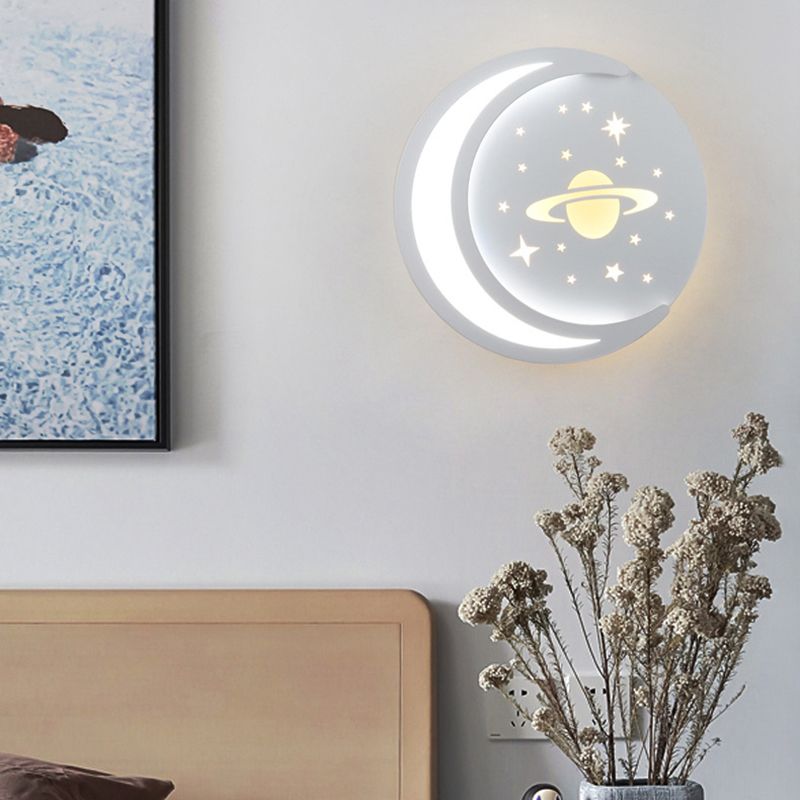 Round Wall Sconce Light Modern 1-Light LED Wall Mount Light for Living Room