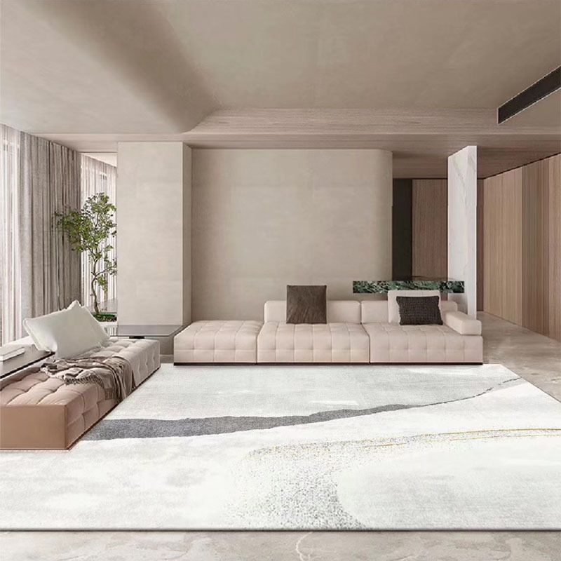 Gray Casual Carpet Polyester Pattern Carpet Non-Slip Backing Carpet for Home Decor