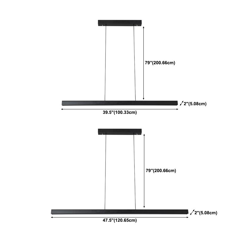 1-Light Modern Pendant Lighting Linear Pendant Light Fixture with Acrylic Shade