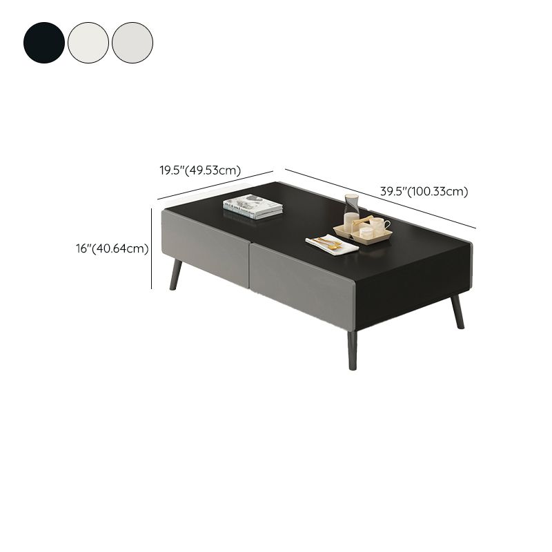 Rectangle Single Coffee Table Four Legs Coffee Table with Storage