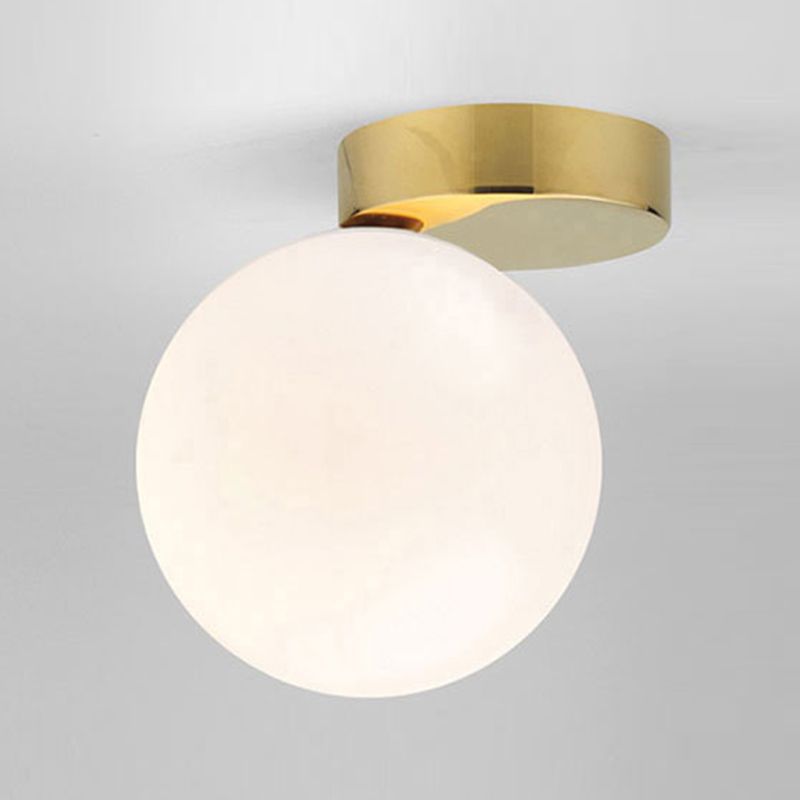 Glass Round Ceiling Mount Light Minimalist-Style Flush Mount Ceiling Light Fixture