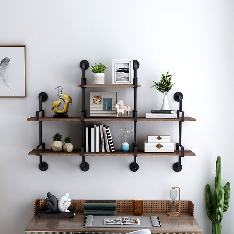 7.87"W Bookshelf Industrial Style Wall Mounted Bookcase for Home Study Room