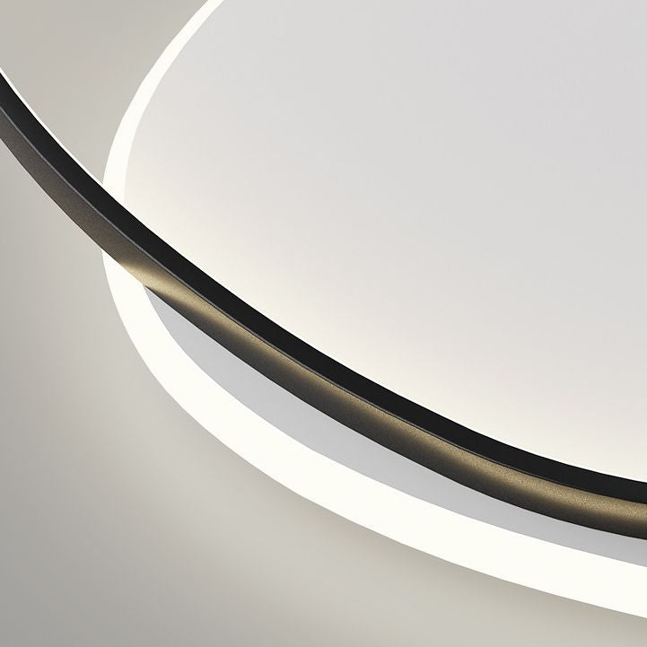 Plafonnier LED en aluminium dans un style créatif moderne, Noir et blanc acrylique oblong encastré