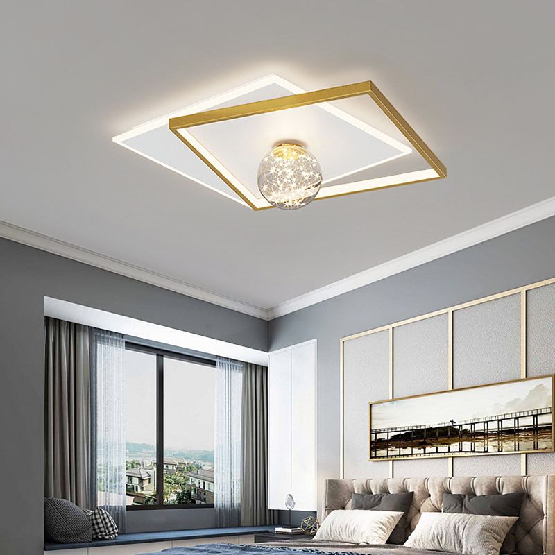 Modern Geometric Ceiling Lighting Metal LED Bedroom Ceiling Flush Mount