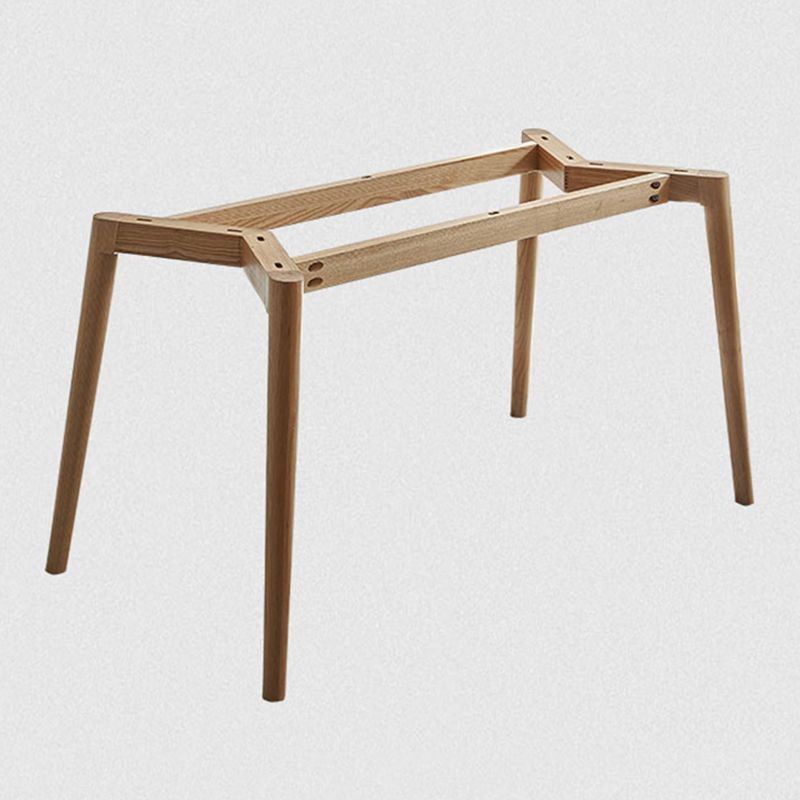Mesa moderna de mediados de siglo de madera maciza, mesa rectangular de piedra sinterizada con 4 patas