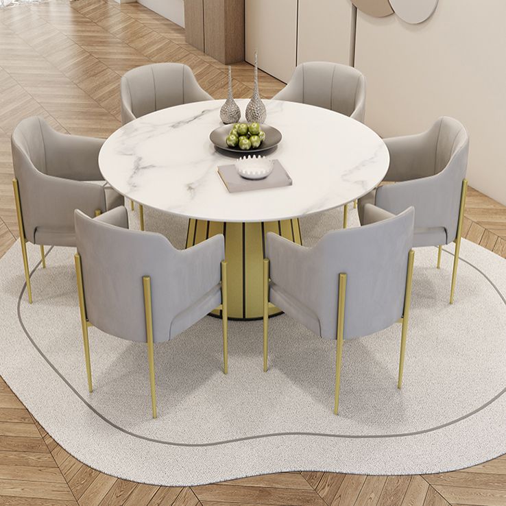 Nordic Round Stone Dining Table 1/7 Pieces Dining Set for Kitchen
