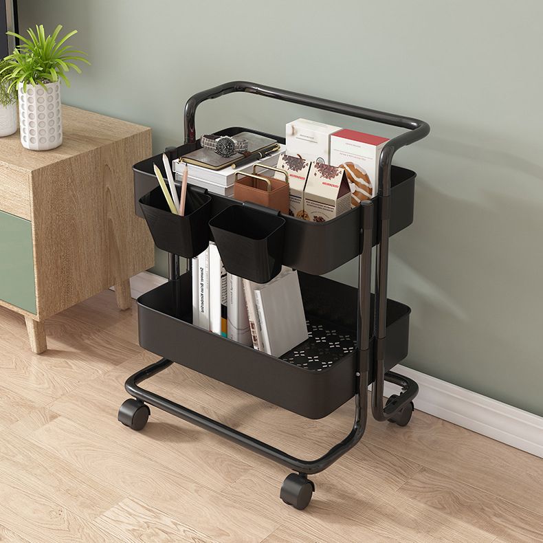 14.57"W Bookshelf Scandinavian Style Bookcase for Home and Office with Casters