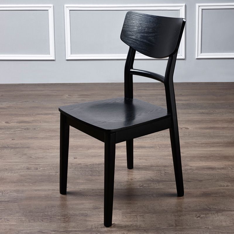 Industrial Ash Open Side Chair Matte Finish Upholstered Dining Chair with Black Legs