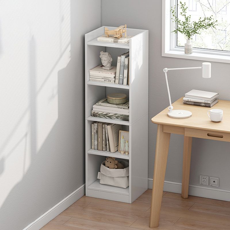 Contemporary Closed Back Shelf Bookcase Engineered Wood Bookshelf for Living Room