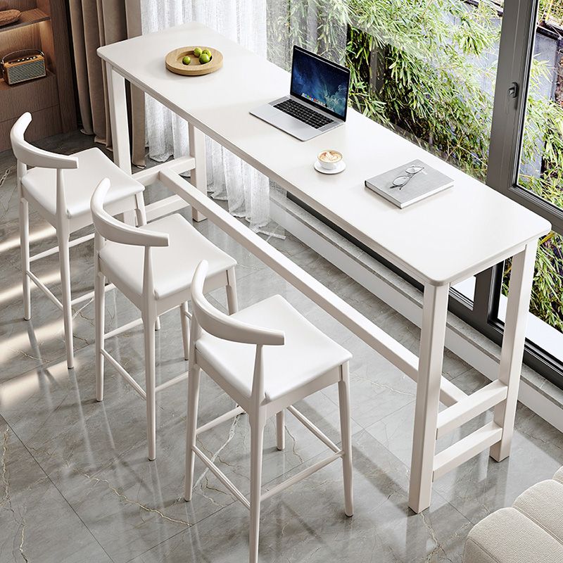Contemporary Bar Dining Table Indoor Rectangle Wood Counter Table
