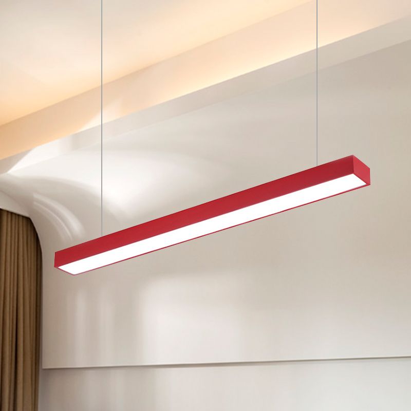 Gelb/grün/blau rechteckige lineare Anhängerbeleuchtung minimaler LED -Metallhängelampe für Büro