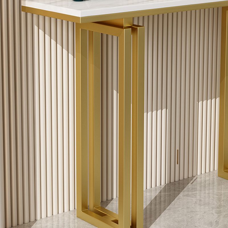 Modern Rectangle Top Accent Table with Iron Base for Hall Console Table