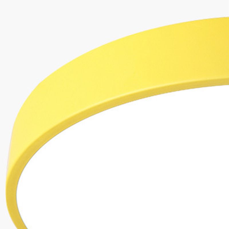 1-Light Round Flush Ceiling Light Fixture Modern Style Metal Led Flush Mount