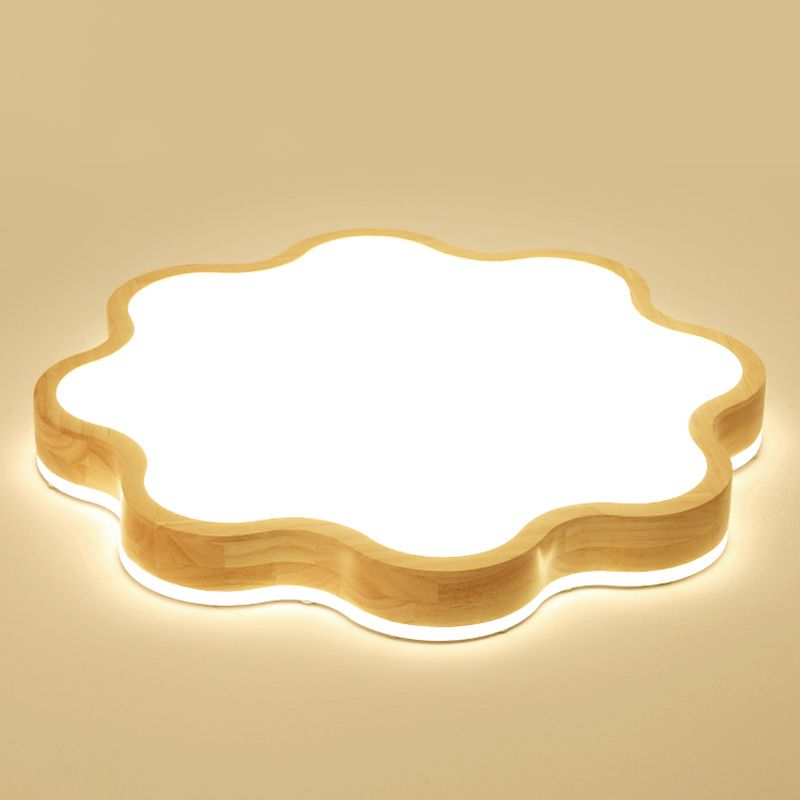 Éclairage encastré en bois de bâti de forme de vague des plafonniers LED