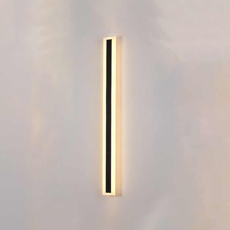 Black LED Wall Light in Modern Simplicity Metal Linear Wall Lamp with Acrylic Shade
