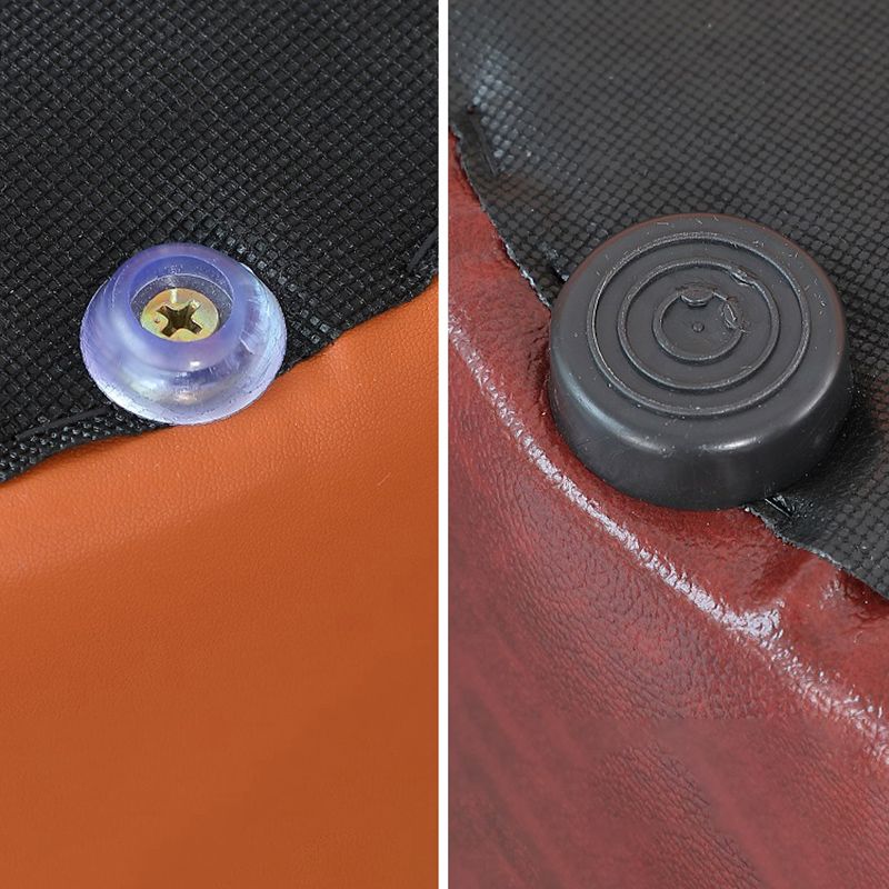 Modern Pouf Ottoman Genuine Leather Upholstered Tufted Cylinder Shape Ottoman