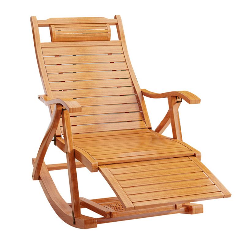 Modern Wooden Glider Chair Pure Color Rocking Chair with Removable Cushions