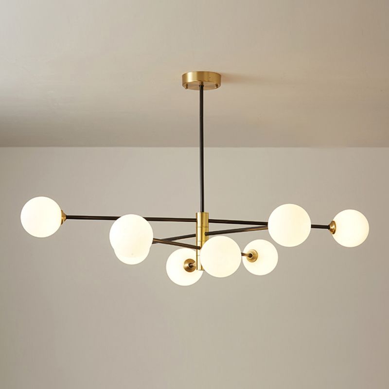 Contemporary Style Spherical Shape Chandelier Lights Glass 8 Light Chandelier Lighting
