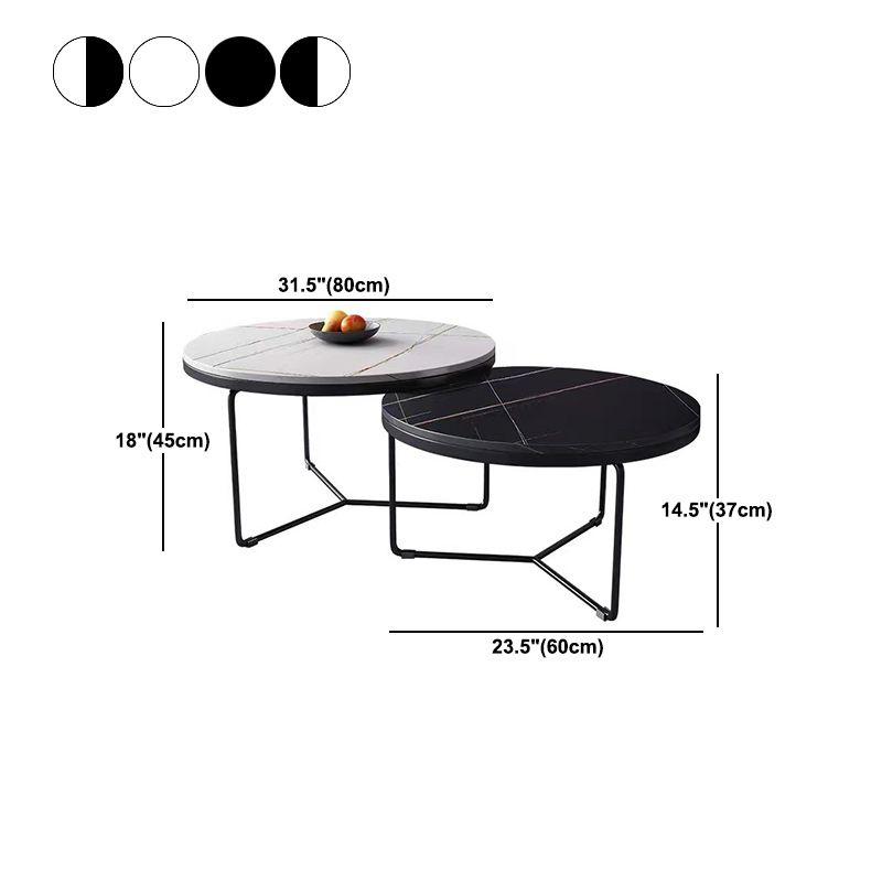 Frame 1 Coffee Table Slate Round Coffee Table for Living Room