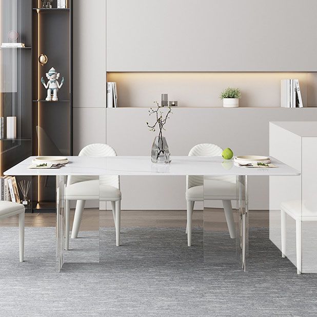 Sintered Stone Dining Table Acrylic Base Table for Dining Room