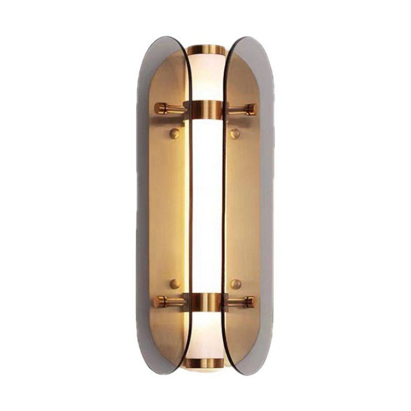 Modern Glass Wall Sconce Cylinder Shape Wall Light with Acrylic Shade for Living Room