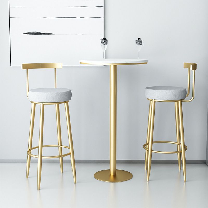 Glam Style Barkruk met Voetsteun Metalen Poten Lage Rug voor Keukenbar