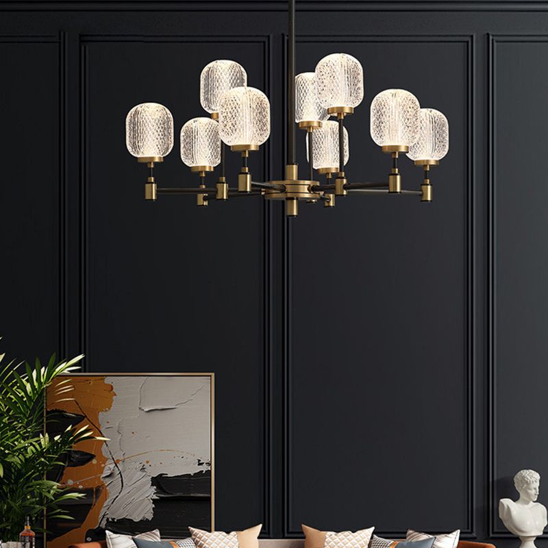 Lampadella ovale in vetro ovale trasparente per la sala da pranzo della sala da pranzo