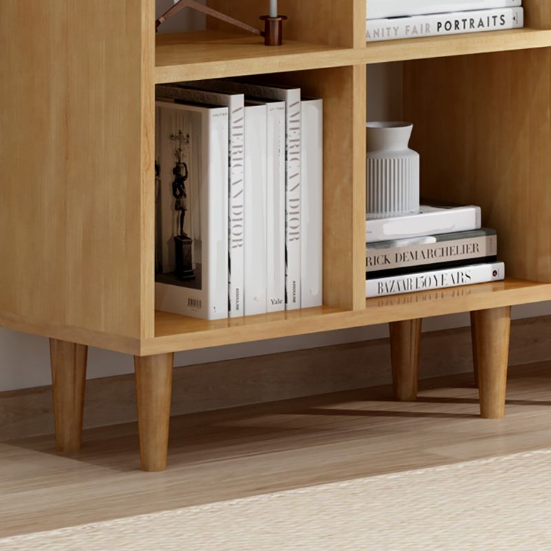 Modern Style Solid Wood Bookshelf Open Back Bookcase with Shelves