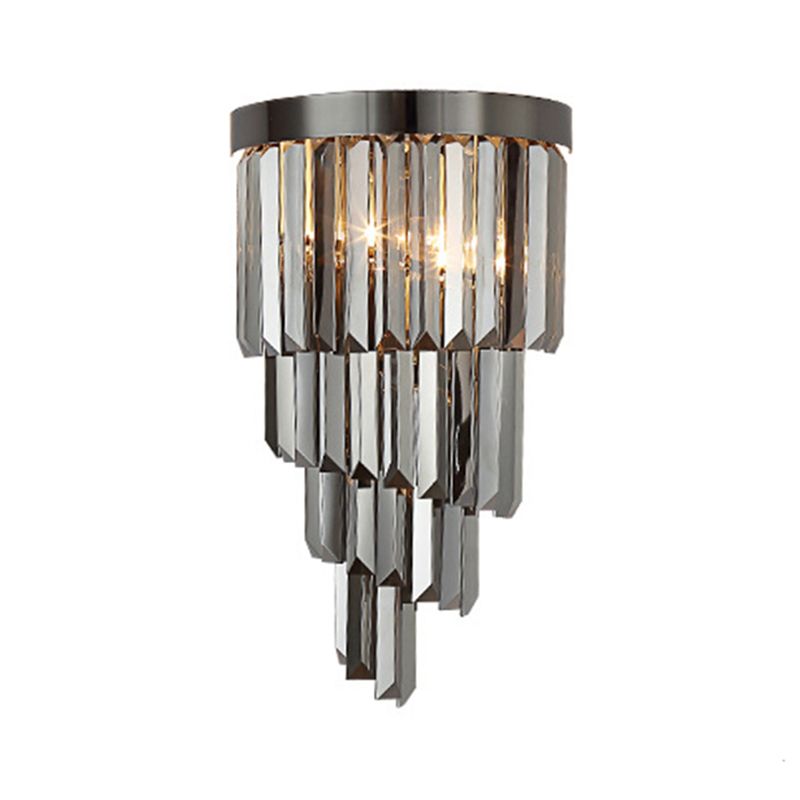 Crystal Geometric Shape Wall Sconce Modern Style 2 Lights Wall Light Fixture in Gray