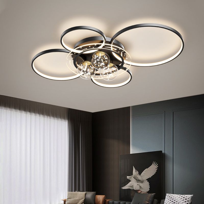 Ball Shape LED Ceiling Lamp Modern Iron 7 Lights Flush Mount for Bedroom Living Room