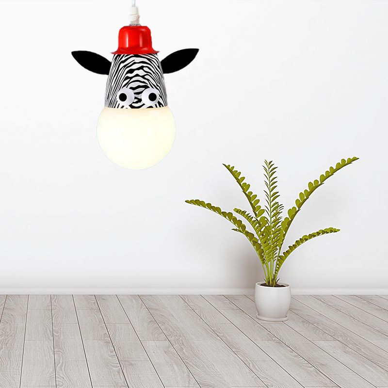 Animal Baby Bedroom Pendant Light Metal Modern Cartoon Hanging Light