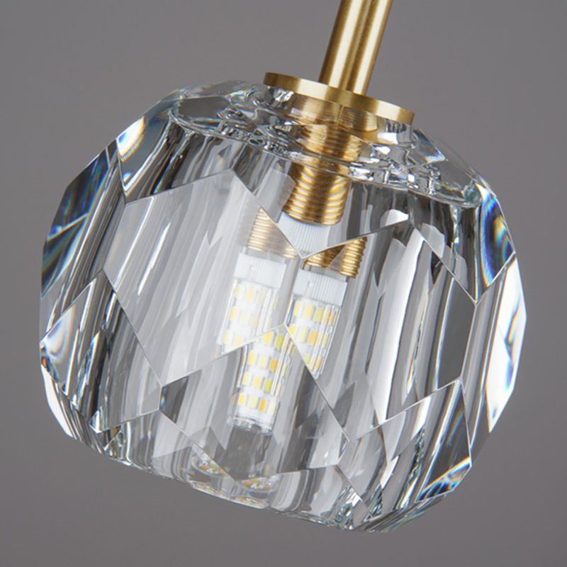 Balle Shade Dining Room Suspension lampe cristal Minimaliste Lumière suspendue en or