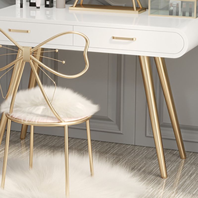 Glam Style 2-Drawers Wooden Table Dressing Table Make-up Vanity