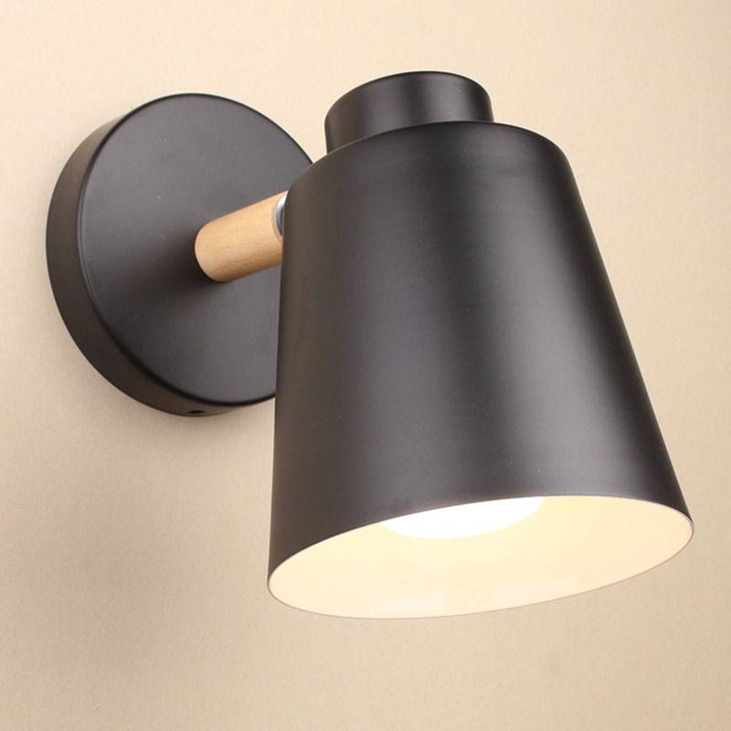 Contemporary Single Black/White Bathroom Vanity Light Shaded Bath Bar with Metal