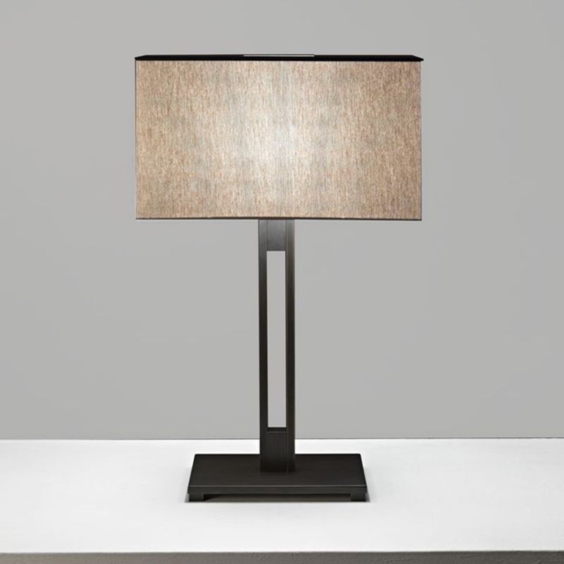 Commonditore rettangolare comodino tessuto leggero 1 leggero modernismo lampada da tavolo in nero