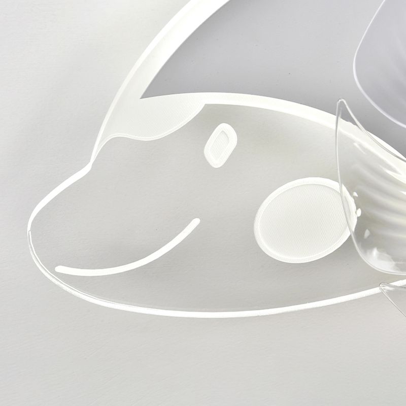 Cartoon LED Plafond lampe à fans à 360 degrés Rotatif pour enfants SEMI SEMI MOUR MONT