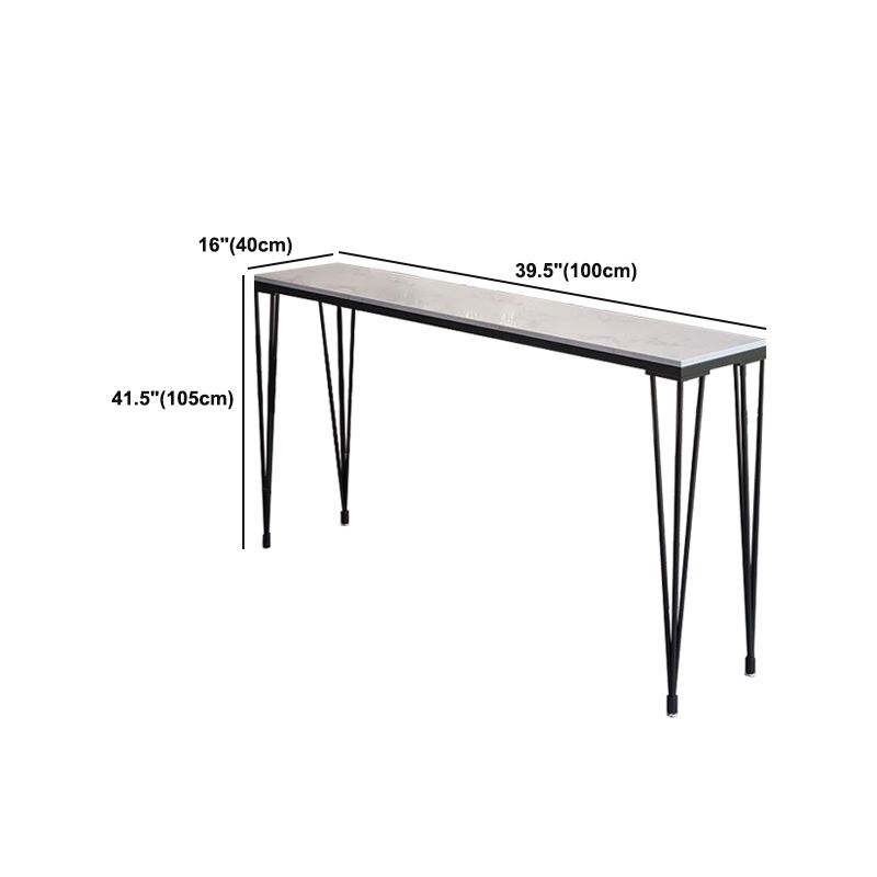 Modern 1/7 Pieces Bar Table Set Rectangle Stone Counter Table with High Stools for Cafe