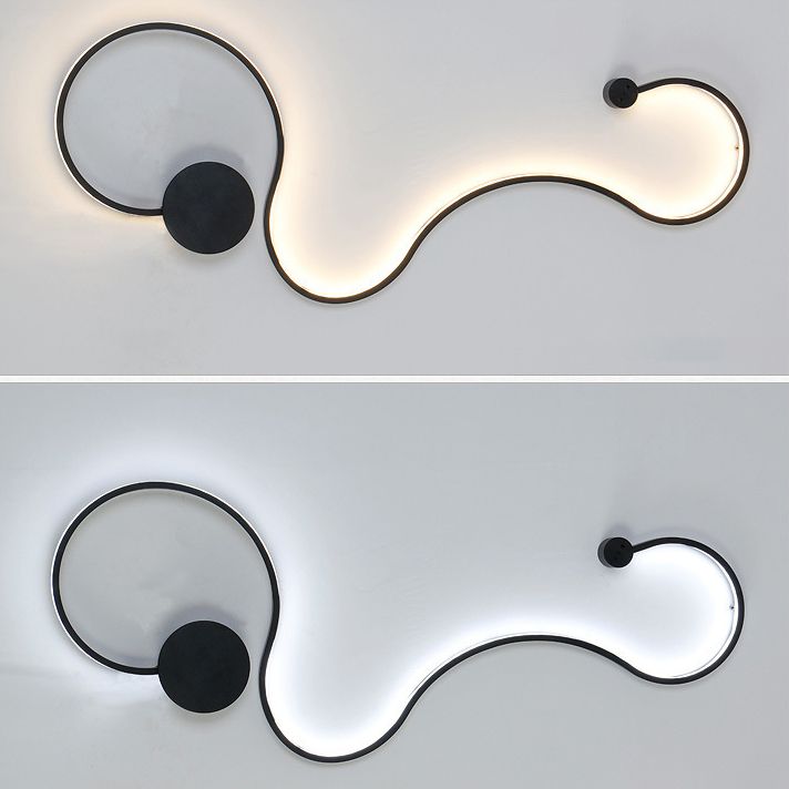 Simplicity Curvaceous Wall Sconce Light Living Room Background LED Wall Light