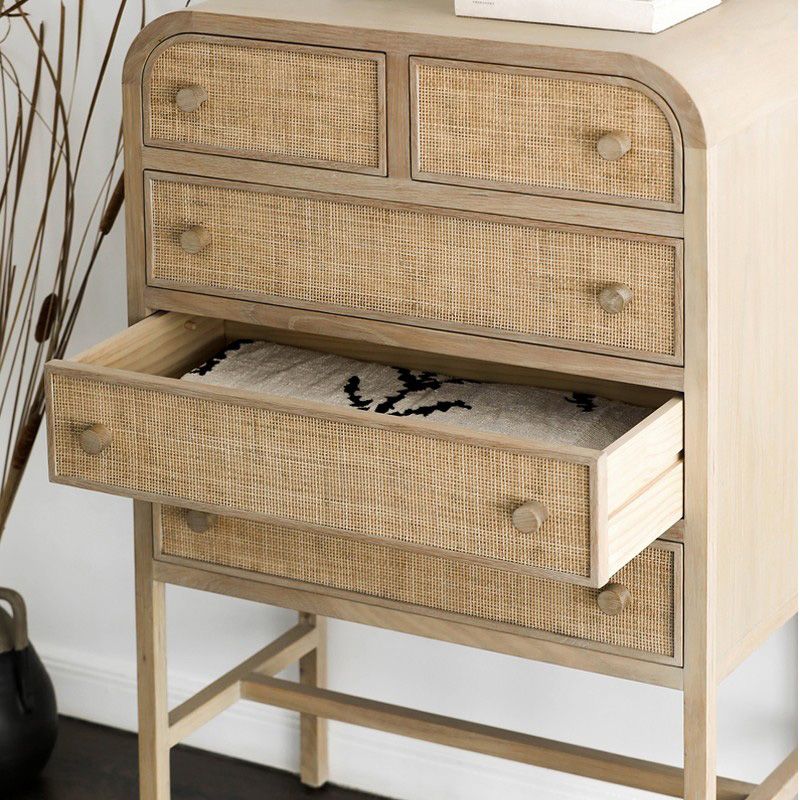 Contemporary Rectangle Chest Straight Legs with 5 Drawers Accent Chest