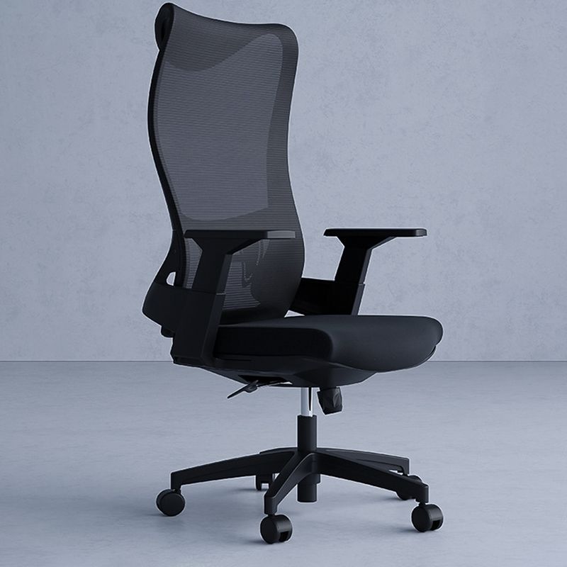 High Back Office Chair Rotatable Black Mesh Desk Chair with Adjustable Arm