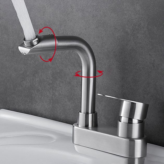 Bathroom Sink 304 Stainless Steel Center Faucet, Single Handle Bathroom Vanity Faucet